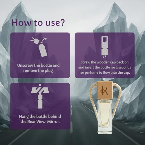 Image of Kooji Can Car Perfume + 5ml Car Hanging Perfume Pendant (Free) - Camphor Puff Scent - Long-Lasting, Alcohol-Free, Oud & Saffron Oriental Fragrance - For Car, Home, or Office Use - Lasts Up to 60 Days