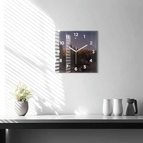 Horloge de qualité supérieure Wallfluent 30x30 cm carrée design roche - 3