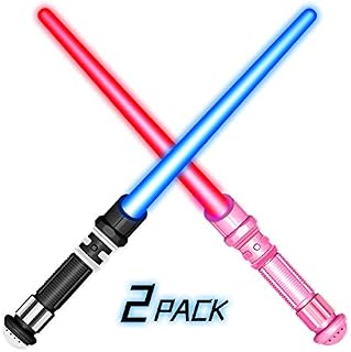 2 Pack Light Up Sword Saber for Kids Toddlers Adults Pretend Play Glow