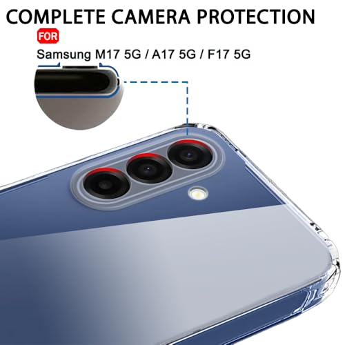 Image of TheGiftKart Back Cover Soft Case for Samsung Galaxy M17 5G / A17 5G / F17 5G | Best Camera Protection | Inbuilt Dust Plugs & Anti-Slip Grip | Ultra Clear Slim Back Case Cover (Silicone, Transparent)