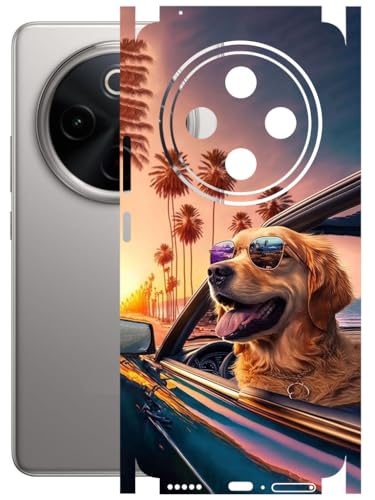 Image of AtOdds - Full Body Back Screen Guard Protector Film - Lamination Wrap Skin Sticker Compatible with VIVO T4 (5G) | Scratchproof Matte Finish (Happy Doggo)