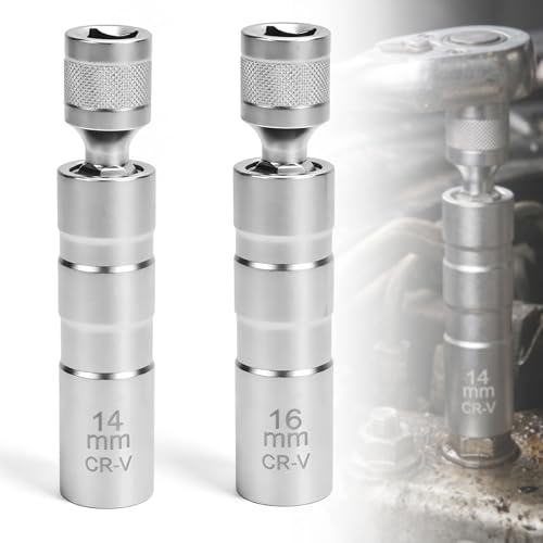 TUZHE 2 Stück Zündkerzenschlüssel 14mm + 16mm Magnet