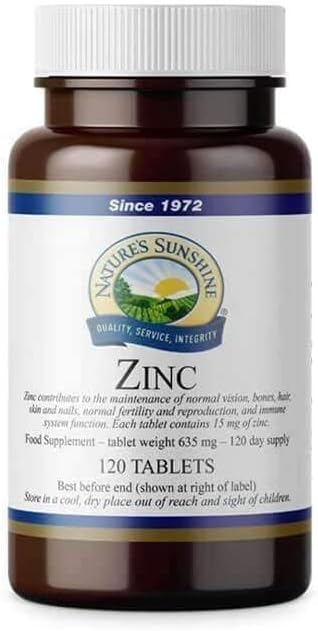 Nature's Sunshine Zinc 25mg, 150 Tablets | Helps Strengthen the Immune System by Providing 167% of the Daily Value of Zinc