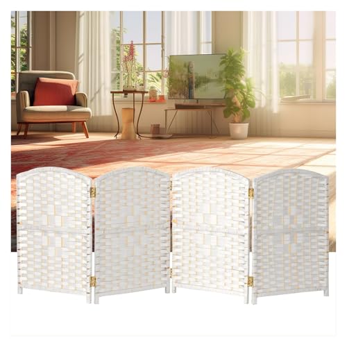 Paravent en osier tressé main lot de 6 pour salon et chambre