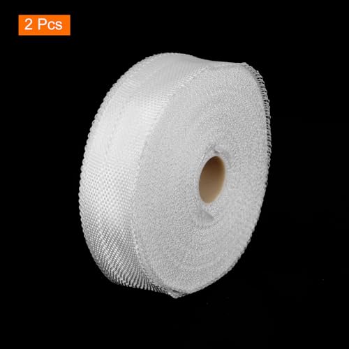 Image of MECCANIXITY 2pcs Fiberglass Cloth Tape 30m(33 Yard) x30mmx0.15mm C Glass Fiber Fiberglass Mesh Glass Fiber Mesh Woven Fiberglass Fabrics Insulation Tape for Reinforcement Repair