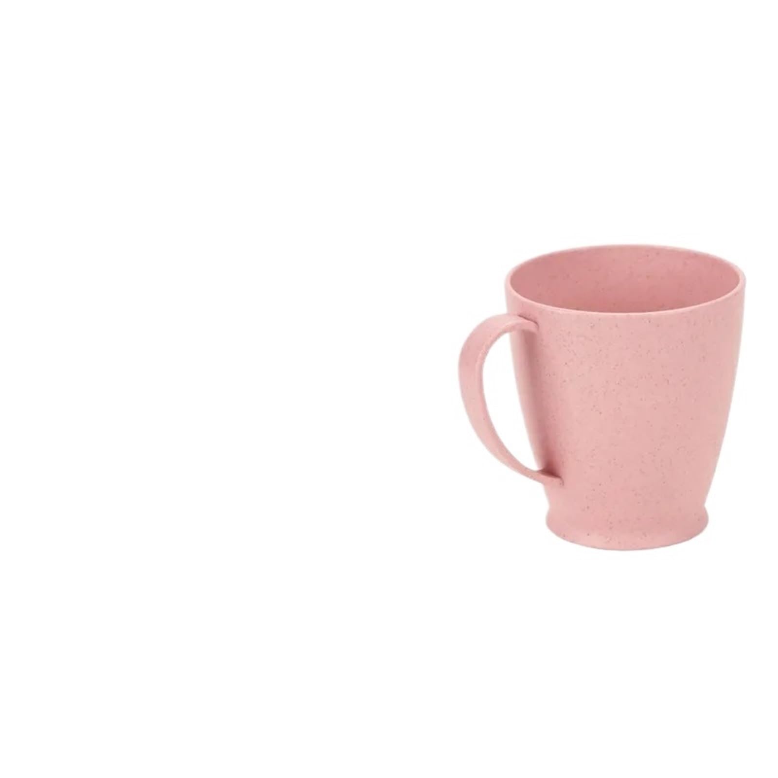 2Pcs Wheat Straw Handle Plastic Cup Home Student Drink Mouthwash for Toothbrushes(Pink)