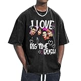 Unisex Time Rock Music Boy Band Rush T-Shirt Baumwolle T-Shirt Antik Waschverfahren Abgesenkte Schulter Kurzarm für Büro Wochenenden und sportliche Aktivitäten