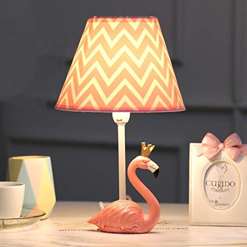 Lampe de table en forme de chambre à coucher de la bande dessinée du flamant rose de la lampe de chevet de la chambre à coucher créative chaude romantique du garçon réveil créatif de la fille B