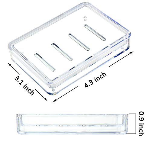 Youngever 4 Pack Soap Holders, Detachable Soap Dish, Soap Saver, Clear Bar Soap Holders For Shower, Sink Bathroom thumb #1