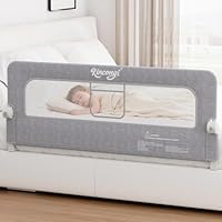 Kincongi Bed Rail for Toddlers, 59 Inch Swing Down Toddler Bed Rails with Wider U-Shape Base, Breathable Baby Bed Rail Guard for King, Queen, Full, Twin Bed Rail for Baby
