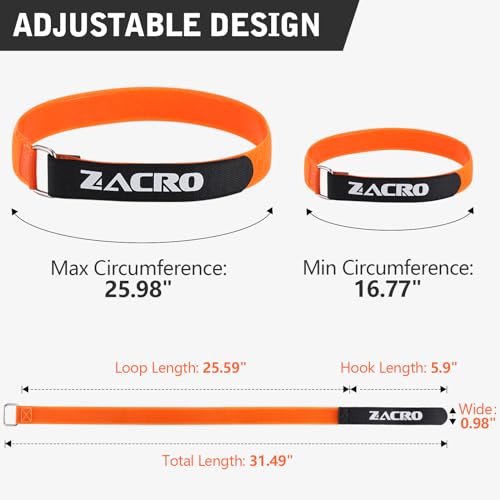Zacro Bike Rack Straps, 4 PCS Adjustable Bike Wheel Strap with Upgraded Gel Grip & Stonger Metal Buckle, 24/31.5 Inches Anti-Slip Bicycle Tire Stabilizer Strap (Black)