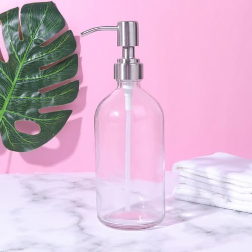 Botella dispensadora de vidrio rellenable de 500ml contra envases incómodos 8