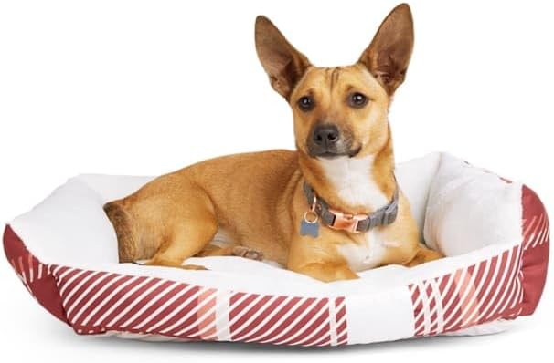EveryYay Essentials Nester Dog Bed, 24" L X 18" W X 5" H, Small, Red