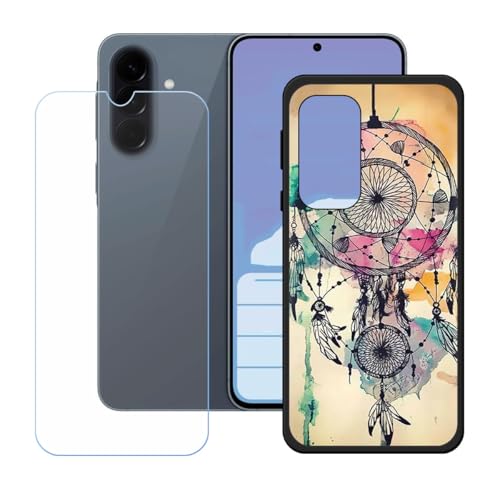 LCEHTOGYE �K�p Samsung Galaxy A57 5G +�����K���X�X�N���[���v���e�N�^�[�p�P�[�X�A�K�p Samsung Galaxy A57 5G (6,7")�ƌ݊����̂���u���b�N�\�t�gTPU�V���R���Q���P�[�X�ی�J�o�[ WZ5
