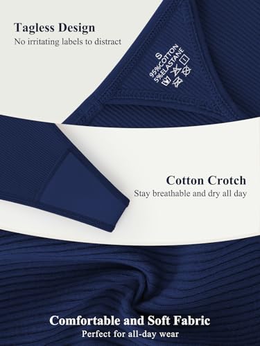 Image of Cotton Thongs for Women G-String Breathable Underwear Low Rise T-back Panties Comfortable Stretch 6 Pack