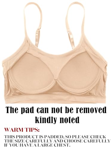 Image of Blulu 3 /6 Pieces Mini Camisole Bra Wireless Padded Bra Sport Cami Bralette with Adjustable Straps for Women Girls