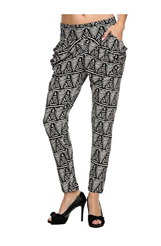 2LUV Women's Abstract Mosaic Print Harem Pants