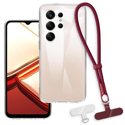 OAGELIM 2-in-1�ی�P�[�X�ƃ��X�g�X�g���b�v Doogee Note 56X Pro 4G �Ƃ̌݊������� ���O���\�ȃ��j���[�h�t���d�b�J�o�[�A����~�ߕ����h�~�O���b�v�n���h�� (�N���A + ���b�h)