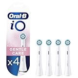 Oral-B iO Gentle Care Mundstück, 4 Ersatzbürsten für elektrische Zahnbürsten, für eine sanfte Reinigung auf empfindlichen Bereichen und gesünderem Zahnfleisch, Weiß