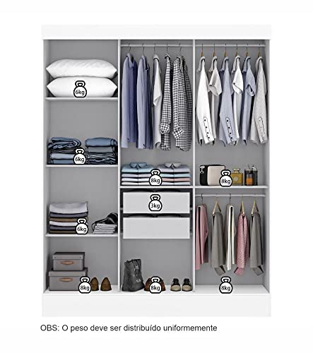 Guarda Roupa Casal 3 Portas 2 Gavetas Istambul Espresso Móveis