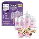 Philips Avent Natural Response Baby Gift Set - 3X 4oz Pink Bottles with Slow...
