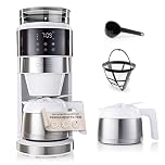 Barista Kaffeemaschine mit digitalem Touch-Display 800W weiß mit Mahlwerk + Isolierkanne