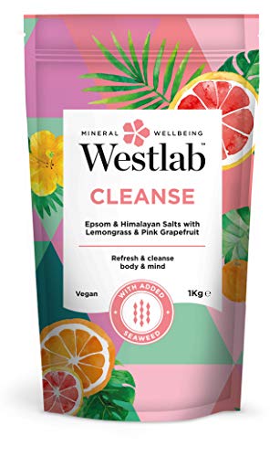 Westlabs Cleanse Sels d'Epsom et de l'Himalaya avec citronnelle et pamplemousse rose, 1 kg