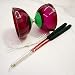 OVOKIA Five Bearings Chinese Yoyo 5" Diabolo Toy with Fiberglass Diablo Sticks & String with Drawstring Bag (Translucent Purple)