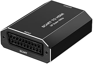 SCART to HDMI Converter, Aluminum SCART to 1080P/720P HDMI Audio Video Adapter with Gold-plated HDMI port for HDTV Monitor Projector VHS STB PS3 Wii Sky Box DVD VCR (+80cm Micro USB Cable)