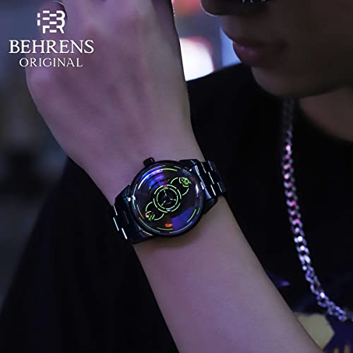 Br Behrens Original Men's Automatic Watch Space Traveler Collection Stainless Steel Sapphire Crystal Bhr012 #TOP7