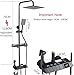Shower Faucet Bathroom Rain Shower Faucet Set with Digital Display Rain Shower Column Bidet Faucet 25C/30CM Watering Can(Gray8incha)