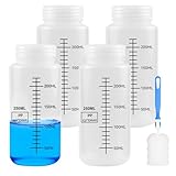 MISIQIMA 4 Pièces 250 ml Flacons Laboratoires Plastiques, PP Bouteilles en Plastique à Col...