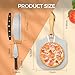 CasaCulina Pizza Peel Aluminum Pizza Spatula, 12 x 14 Inch Metal Pizza Paddle with Foldable Wooden Handle & Rocker Cutter, Pizza Peel Set for Family Pizza Oven Baking Pizza, Dough, Bread & Pastry