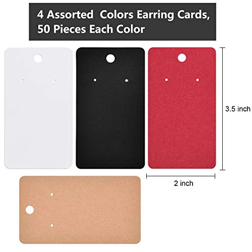 image for Coopay 200 Pieces Earring Display Card Earring Card Holder Blank Kraft