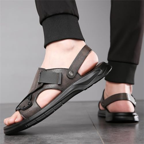 Men's Summer Casual Closed Toe Adjustable Rubber Sandals Handmade Fisherman Beach Sandals3
