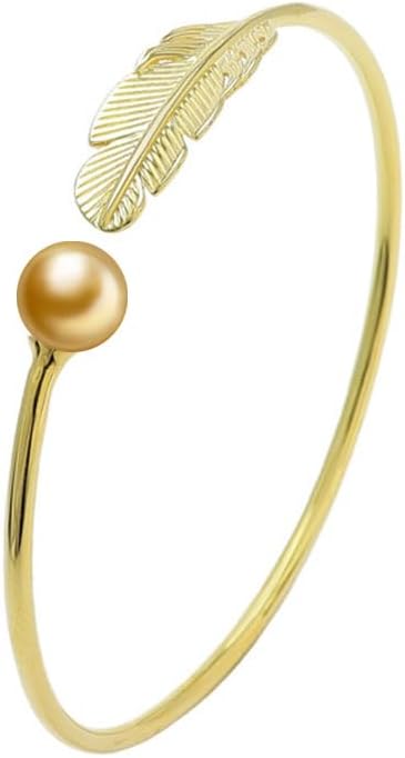 Wife Jewelry Gifts - Genuine South Sea Golden Pearl Jewelry Bracelet for Women, Birthday Jewelry for Girlfriend, Valentine's Day for Wife, Mother's Day for Mom Grandma, Gifts for Her NO33709