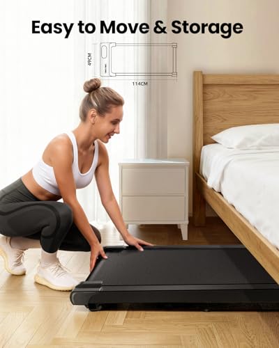 YIMUYIMU Walking Pad Treadmill, 6km/h Under Desk Treadmill for Home, 2.5HP Quiet Portable Electric Running Pad, Office Mini Walking Machine, 300LBS Capacity, Remote & LED Display, No Assembly - Image 4