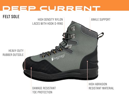 FROGG TOGGS Men's Deep Current Fishing Wading Boot in Cleated Or Felt2