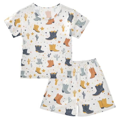 SUABO Pajama Set, Short Sleeve Cotton Sleepwear Nightwear