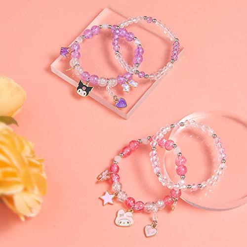 Kuseron Kawaii Cute Bracelets Set Y2K Gyaru Anime Stunning Bracelets Gorgeous Friendship Bracelets Crystal Beaded Elastic Bracelet Gifts For Girls Women Bff #TOP4