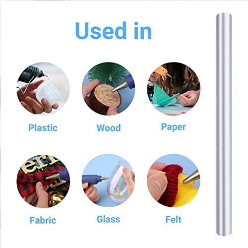ENPOINT Metallic Silver Hot Glue Sticks Mini, 72pcs 3.93 x 0.27 in Mini Hot Glue Melt Sticks, Small Adhesive Glue Sticks for Wax Sealing Stamp DIY Art Crafts Decoration Card - Thumbnail 6