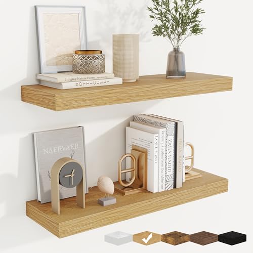 fuqing Floating Shelves for Wall, Wall Mounted Wood Floating Shelf