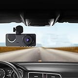 Hopeg Dash Cam, 3 Channel Dash Cam Front and Rear Inside, 1080P HD Dash Camera, 170°+140° Wide...