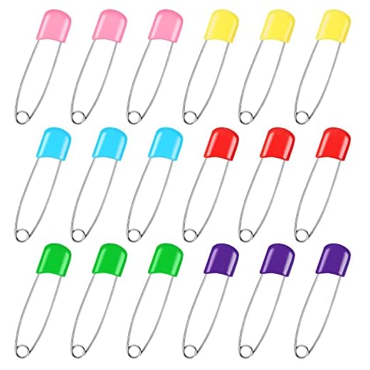 100 Pcs Diaper Pins, 2.2in Diaper Pins for Cloth Diapers Heavy Duty, Stainless Steel Baby Safety Pins, Plastic Head Baby Pins with Safe Locking Closures (6 Colors)