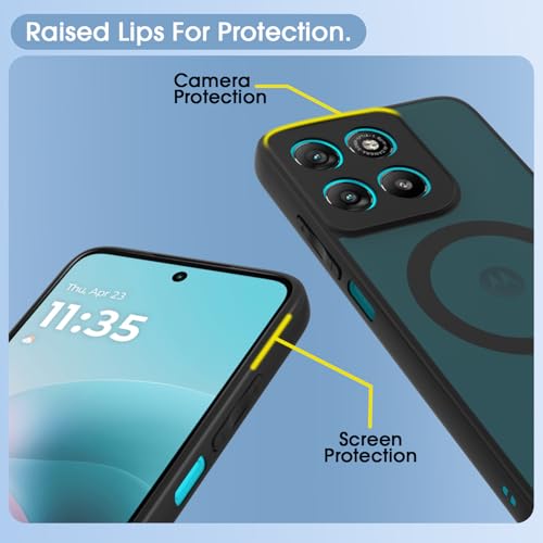 Image of Amazon Basics Back Cover for Motorola Moto G67 Power 5G / G57 Power 5G Compatible with Mag-Safe Smoke Back | Shockproof Design | Hard Transparent Back Case (Black Smoke Mag-Safe)