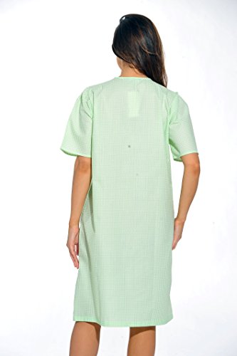8511-Green-L Dreamcrest Short Sleeve Duster / Housecoat / Women Sleepwear,Green,Large