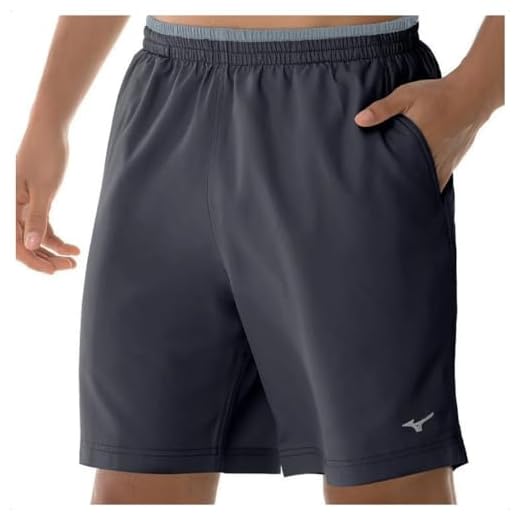 Bermuda Mizuno Tennis Master Treino Masculina MIMST3362 Tamanho:EG;Cor:Marinho/Cinza