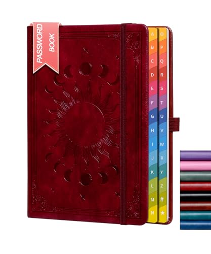 Password Keeper Book with Colorful Alphabetical Tabs, 5.7