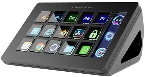 Stream Deck Interactive Buttons & Custom Software: 15 Hardware Keyboard Numbers, Windows & Mac Supported OS, 800LUM Screen Luminance, 450 Screen Contrast Ratio, Display Bar