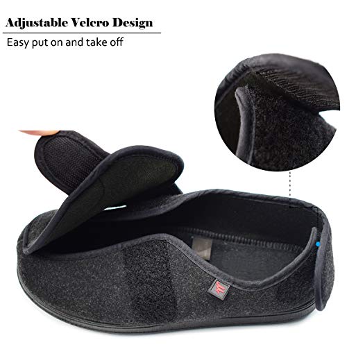 Women’s Wide Width House Shoes with Memory Foam Support Swollen Feet Edema Relief Cozy Outdoor Sole Diabetic House Slippers for Elderly Plantar Fasciitis3